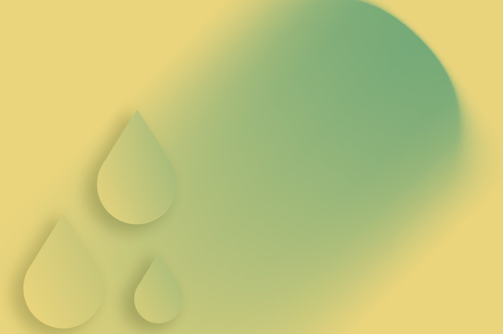 BOX 950x950: L'estetica conta: niente tubi di scarico a vista. Grafica gocce d'acqua con gradiente giallo e verde
